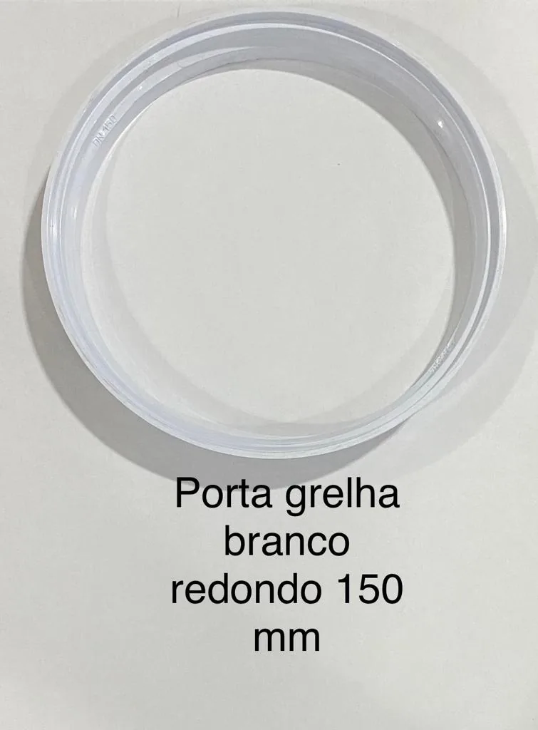 Porta-grelha branco redondo 150mm fabricado pela N7N Ferramentaria