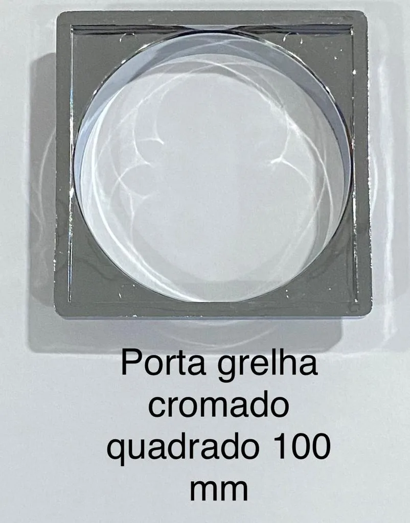 Porta-grelha cromado quadrado 100mm fabricado pela N7N Ferramentaria
