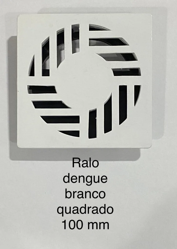 Ralo antidengue branco quadrado 100mm fabricado pela N7N Ferramentaria
