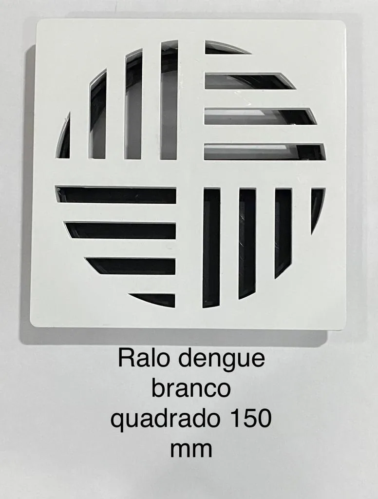 Ralo antidengue branco quadrado 150mm fabricado pela N7N Ferramentaria