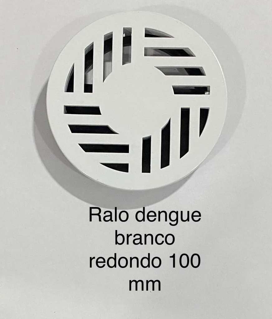 Ralo antidengue branco redondo 100mm fabricado pela N7N Ferramentaria