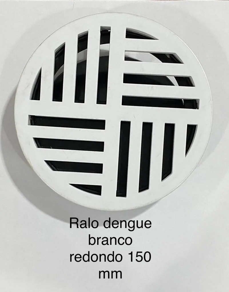 Ralo antidengue branco redondo 150mm fabricado pela N7N Ferramentaria