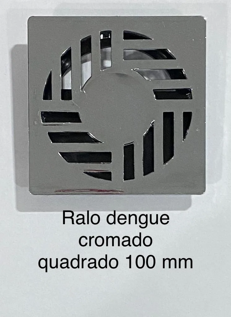 Ralo antidengue cromado quadrado 100mm fabricado pela N7N Ferramentaria