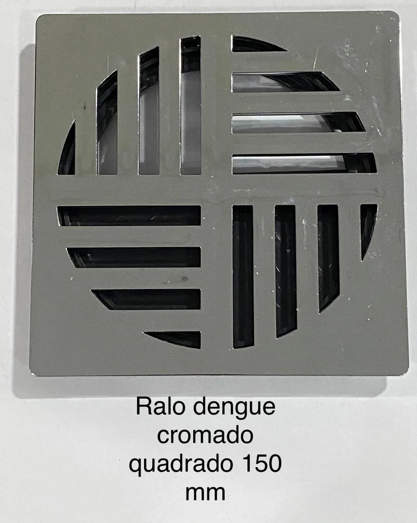 Ralo antidengue cromado quadrado 150mm fabricado pela N7N Ferramentaria